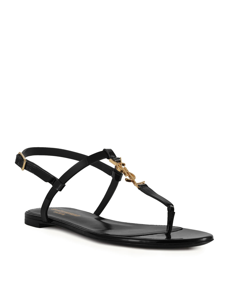 Suitnegozi SANDALI PIATTI CASSANDRA IN PELLE VERNICIATA CON MONOGRAMMA DORATO Convenienza