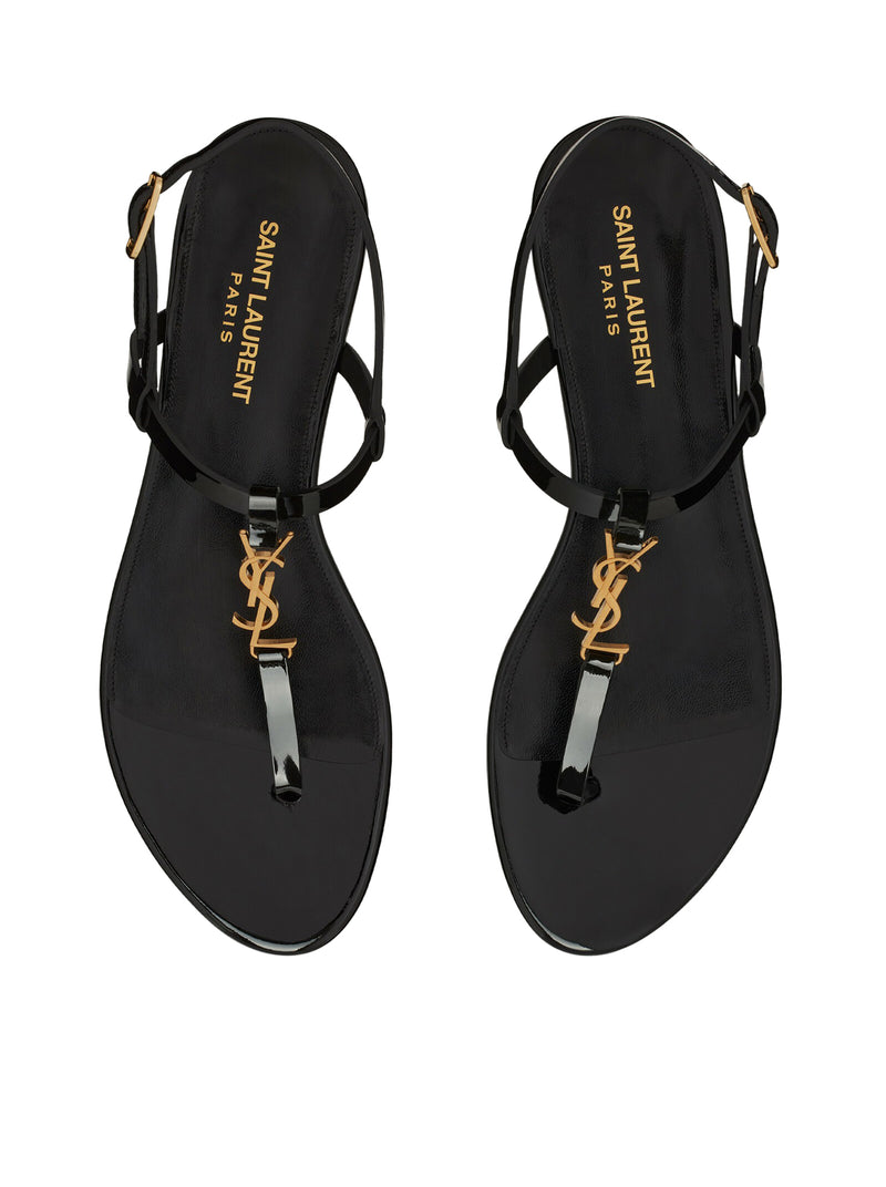 Suitnegozi SANDALI PIATTI CASSANDRA IN PELLE VERNICIATA CON MONOGRAMMA DORATO Convenienza