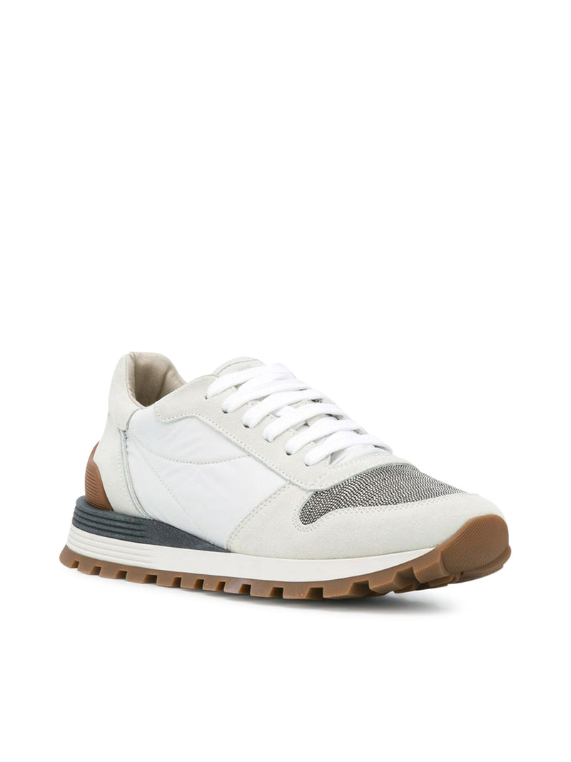 Suitnegozi Runners in camoscio e tessuto techno con "Precious Toe" In Linea