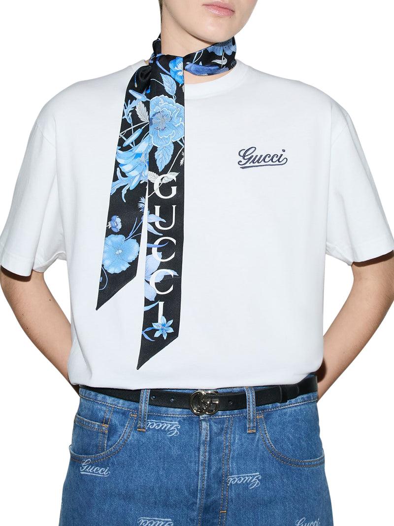 Suitnegozi FIOCCO AL COLLO IN SETA STAMPA FLOREALE GUCCI In Saldo