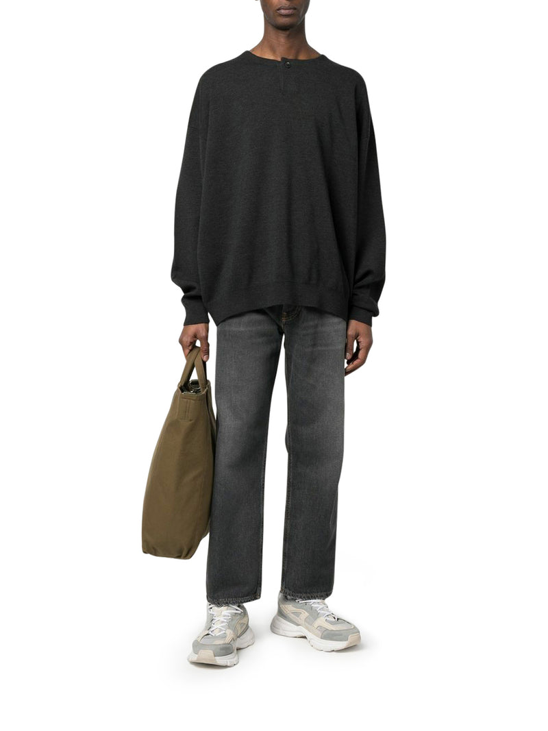 Suitnegozi Jeans lavati a gamba larga con toppa con logo Sconti questo mese