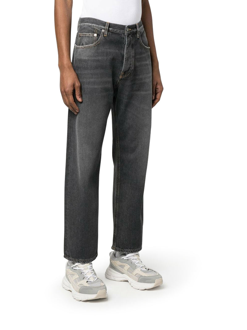 Suitnegozi Jeans lavati a gamba larga con toppa con logo Sconti questo mese