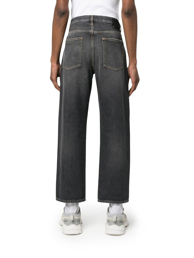 Suitnegozi Jeans lavati a gamba larga con toppa con logo Sconti questo mese