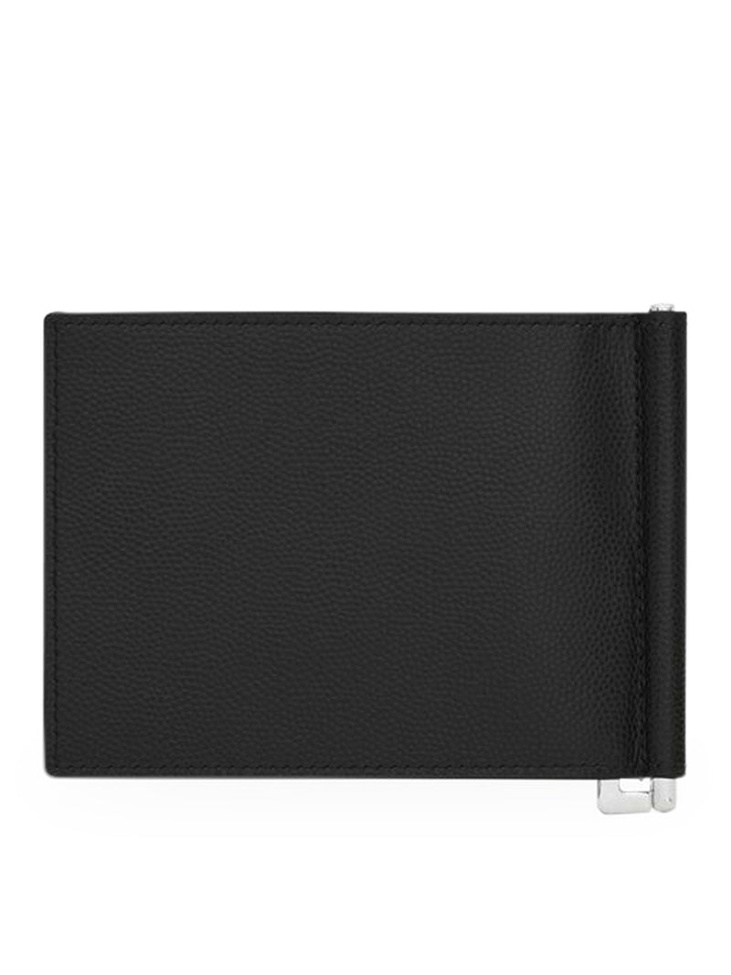 Suitnegozi PORTAFOGLI FERMASOLDI SAINT LAURENT PARIS NERO PELLE A TEXTURE Esporta salva