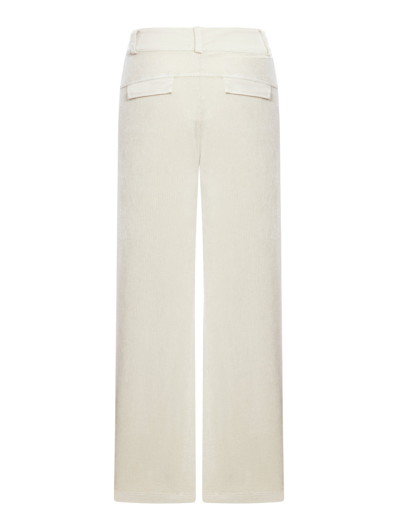Suitnegozi Pantalone a palazzo in velluto a coste di viscosa e cotone stretch Fino al 65% di sconto