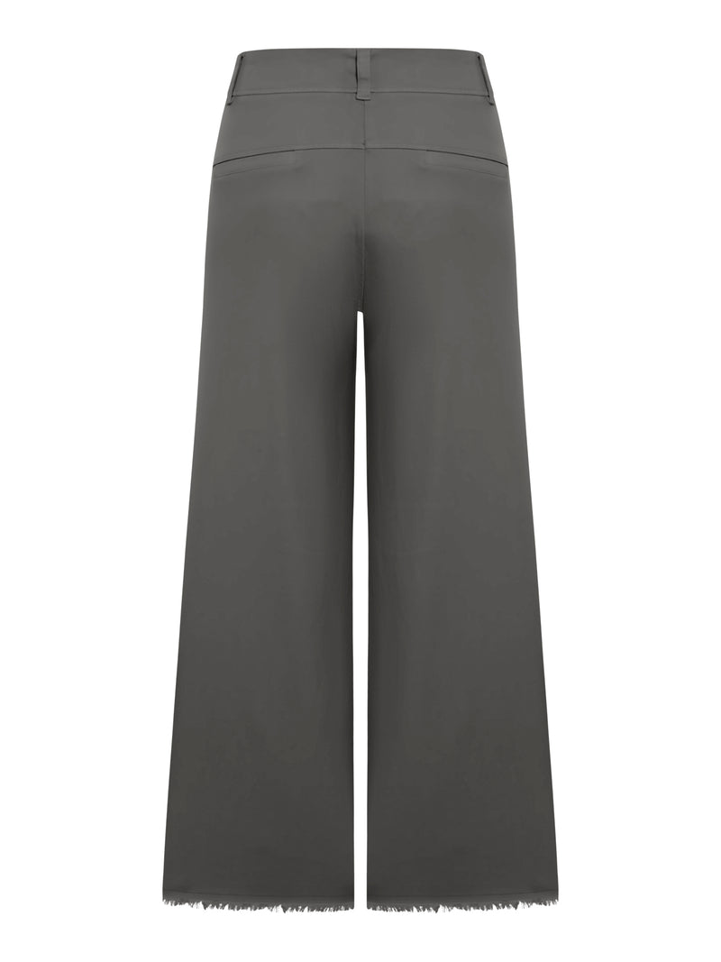 Suitnegozi Pantalone gamba larga e taglio a vivo sul fondo in viscosa e cotone stretch Only for today