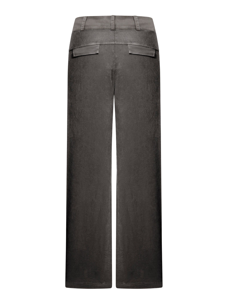 Suitnegozi Pantalone a palazzo in velluto a coste di viscosa e cotone stretch Sostegno trimestrale