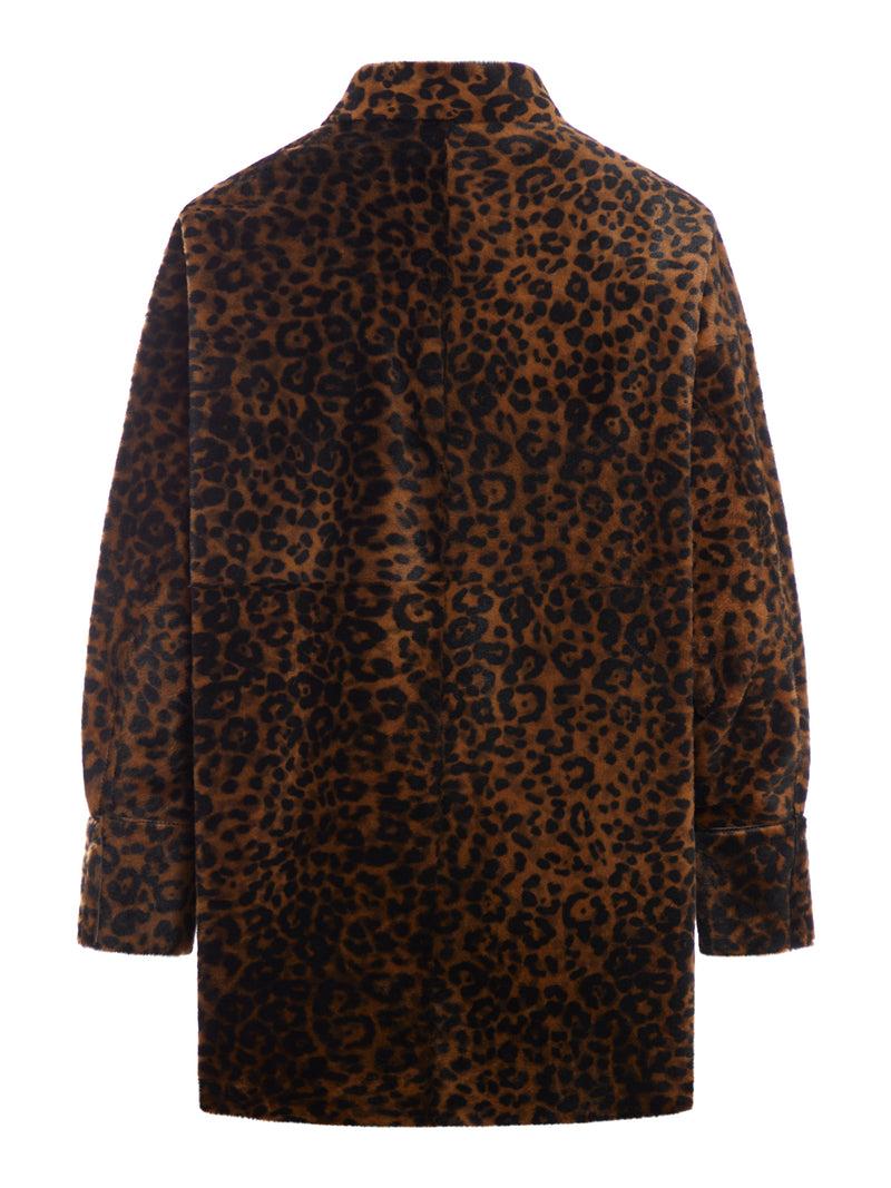 Suitnegozi Giacca/camicia in pelle leopardata Esporta salva