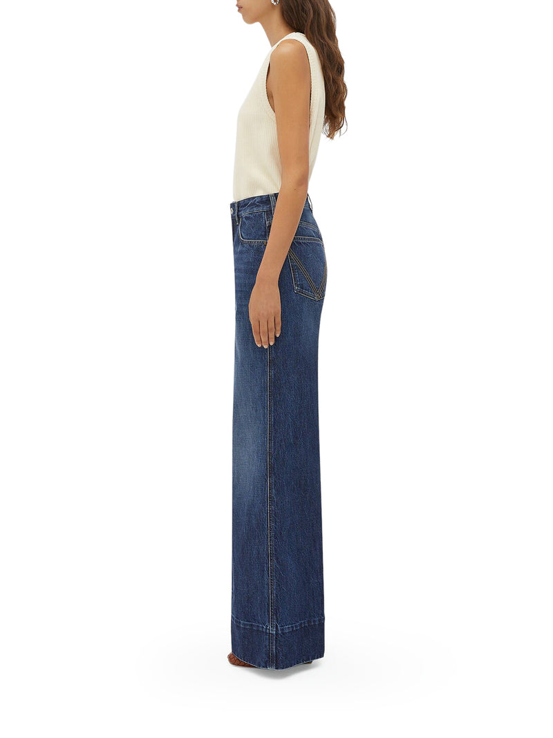 Suitnegozi Pantaloni Wide Denim lavaggio medio Promozione