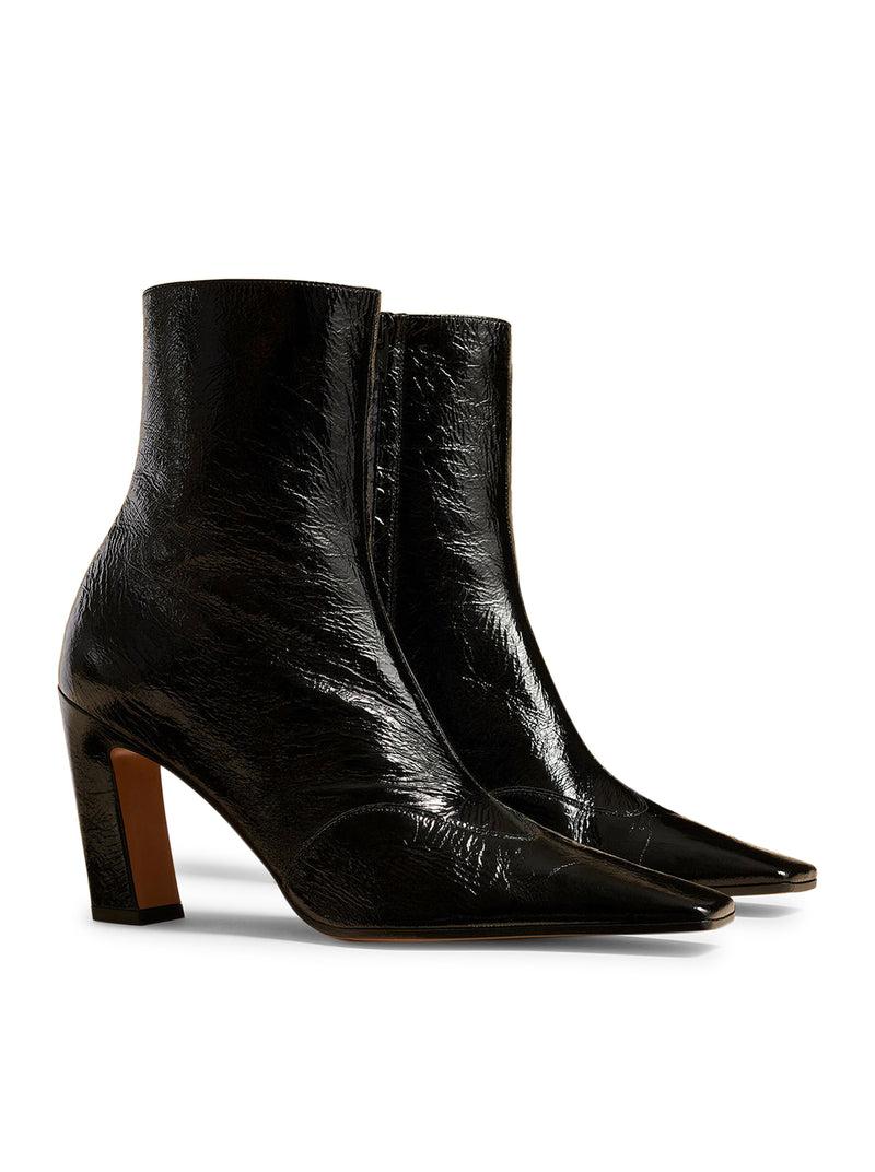 Suitnegozi LO STIVALE ALTO STRETCH NEVADA in pelle stropicciata nera Offerta San Valentino