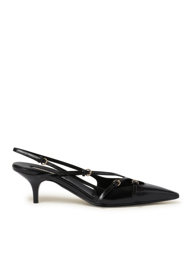 Suitnegozi Décolleté slingback in pelle spazzolata con fibbie Fino al 65% di sconto