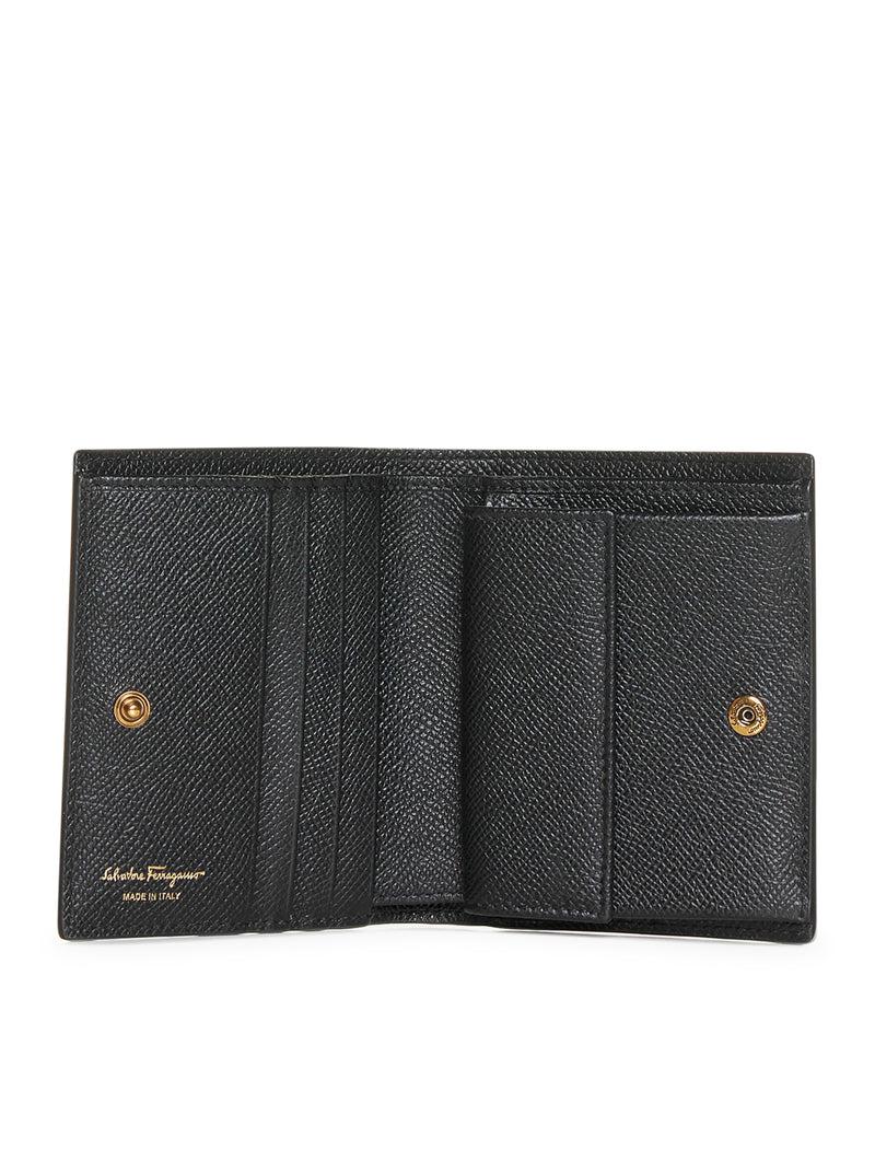 Suitnegozi Portafoglio in pelle granulata nera firmato Salvatore Ferragamo Offerte