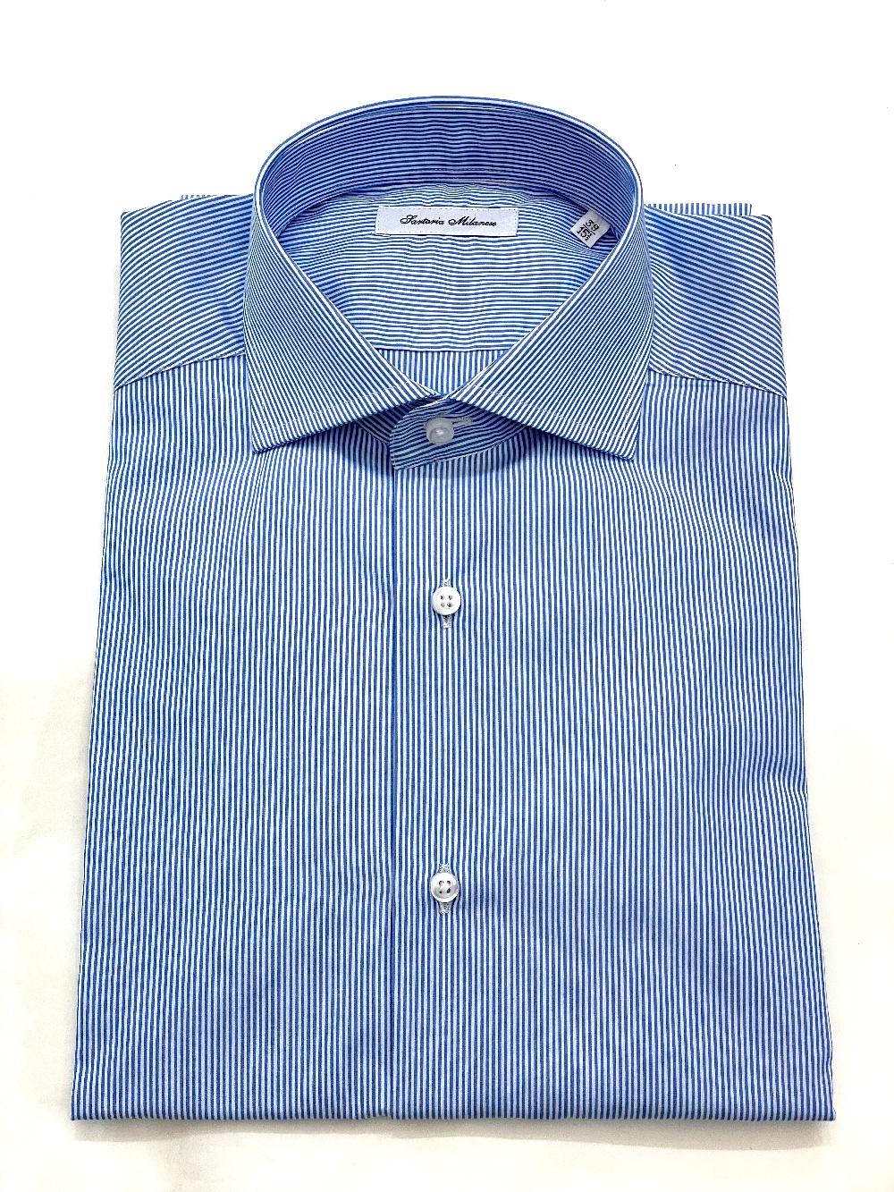 Sartoria Milanese Camicia Slim cotone popeline rigato personalizzabile