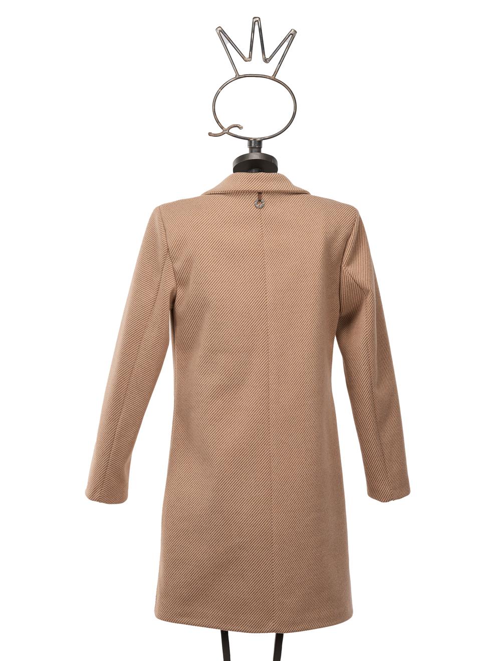 Save The Queen Cappotto corto beige con applicazioni Sottocosto
