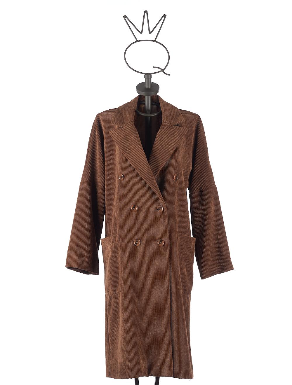 Save The Queen Cappotto marrone di velluto a coste Sconto