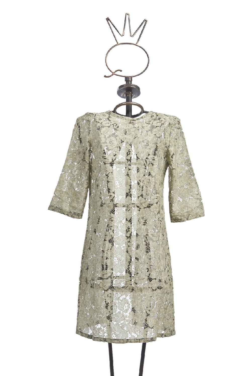 Save The Queen Spolverino in pizzo color verde salvia Saldi Di Fabbrica