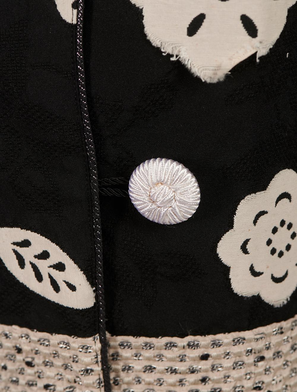 Save The Queen Spolverino 7/8 ecrù e nero in tessuti stampati operati e ricamati I Più Venduti