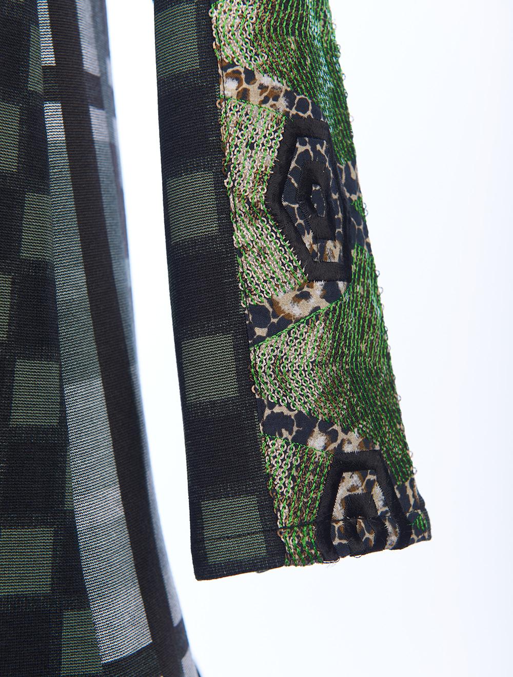Save The Queen Vestito corto con stampa a quadri rouches e ricami Sottocosto