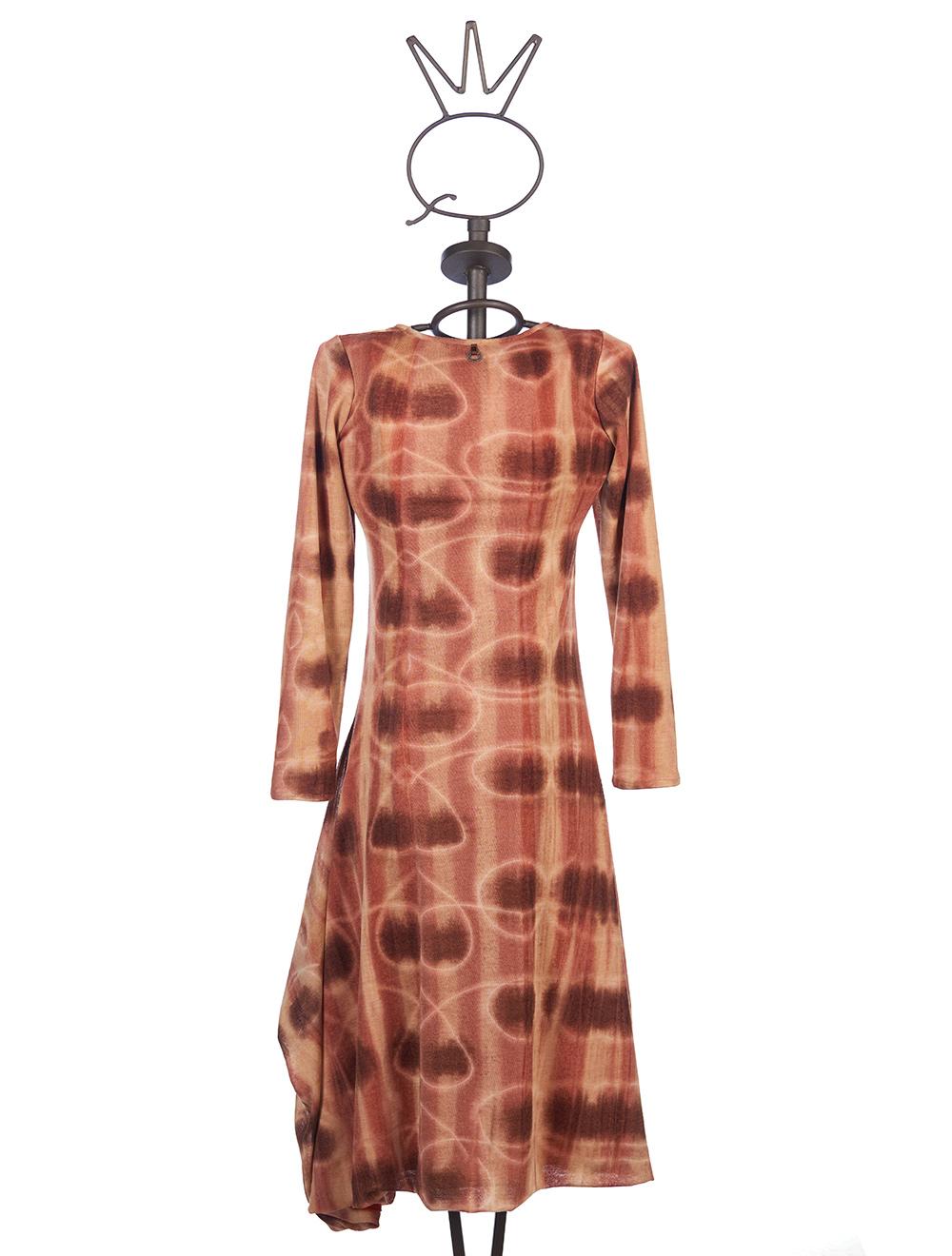 Save The Queen Vestito longuette in jersey di lana con stampa tie dye Offerte