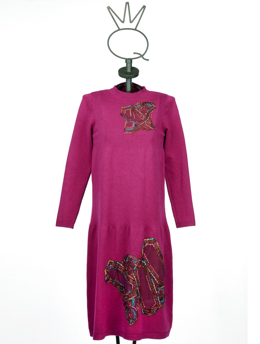 Save The Queen Abito longuette in tricot fuxia Nuova