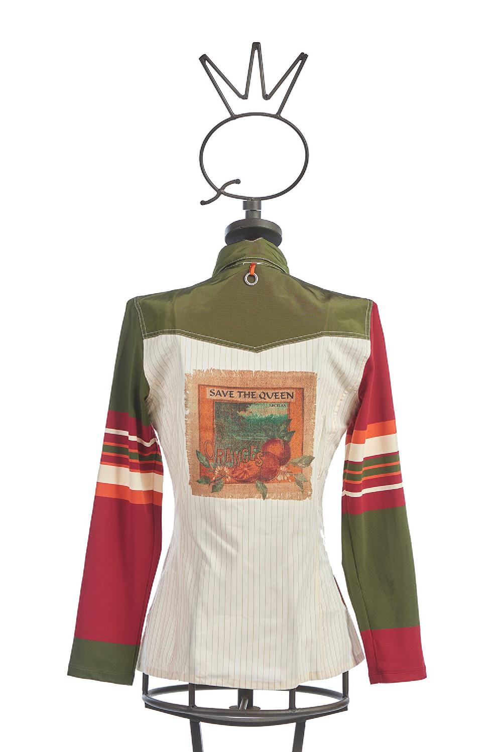 Save The Queen Camicia a righe con stampa Online
