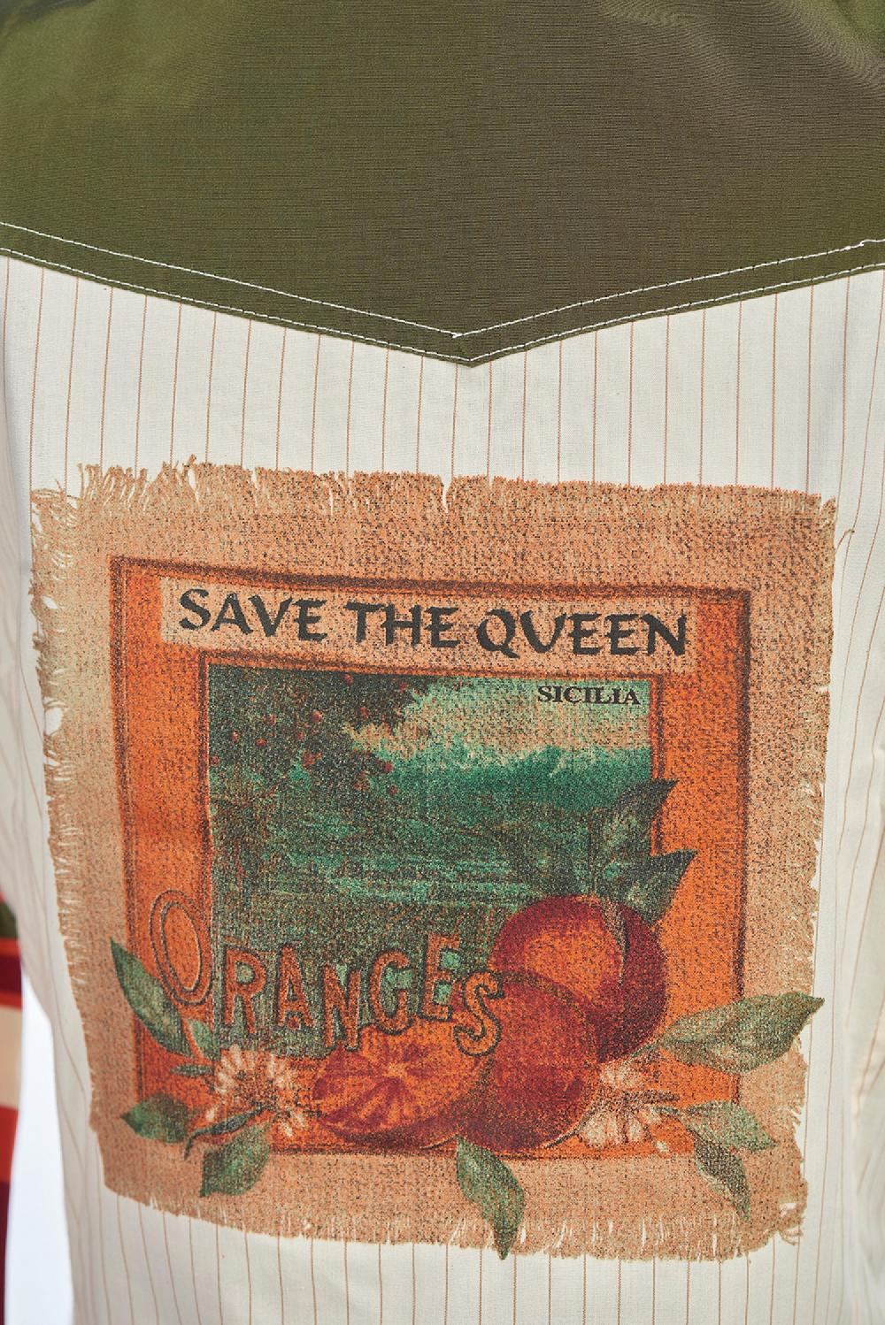 Save The Queen Camicia a righe con stampa Online