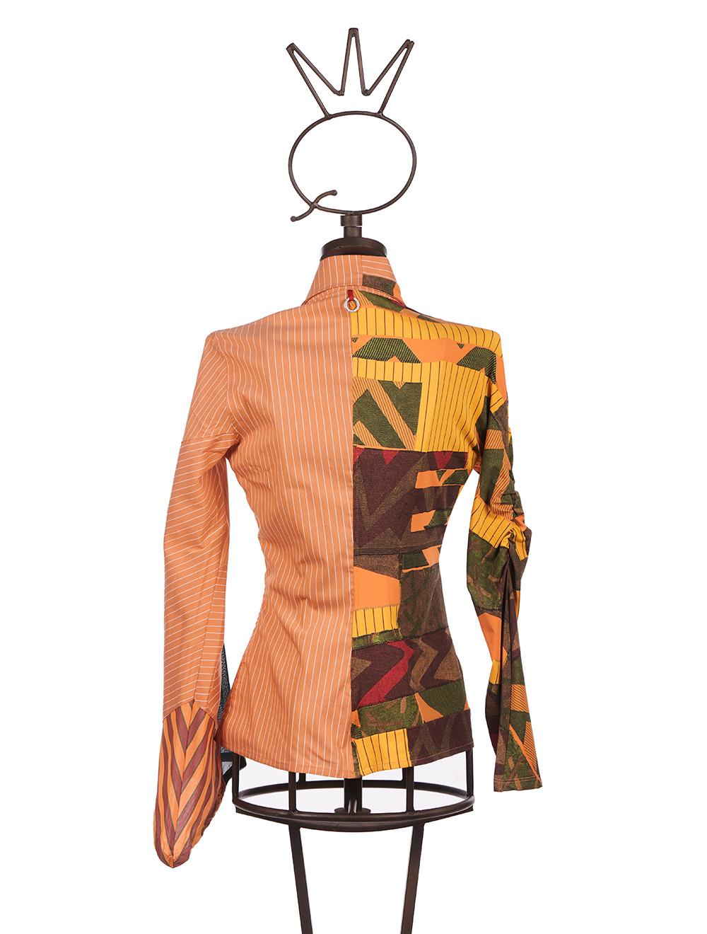 Save The Queen Camicia in tessuto a righe e jersey stampato con ricamo Outlet