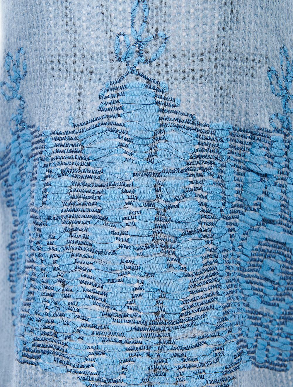 Save The Queen Tunica celeste in lana mohair con ricamo Outlet