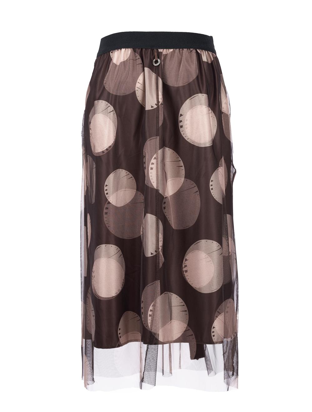 Save The Queen Gonna midi a pois marrone e beige Offerte