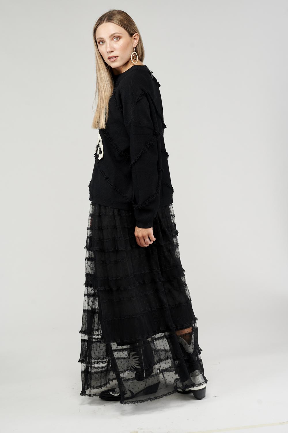 Save The Queen Gonna lunga in pizzo nero Saldi Di Fabbrica