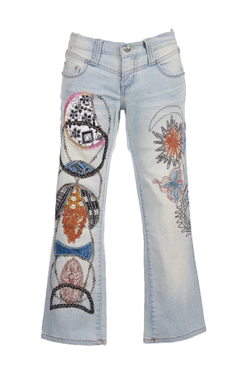 Save The Queen jeans ricamati Nuova