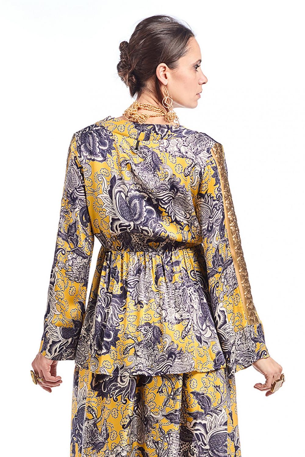 Save The Queen Blusa in raso con stampa rinascimentale Nuovo