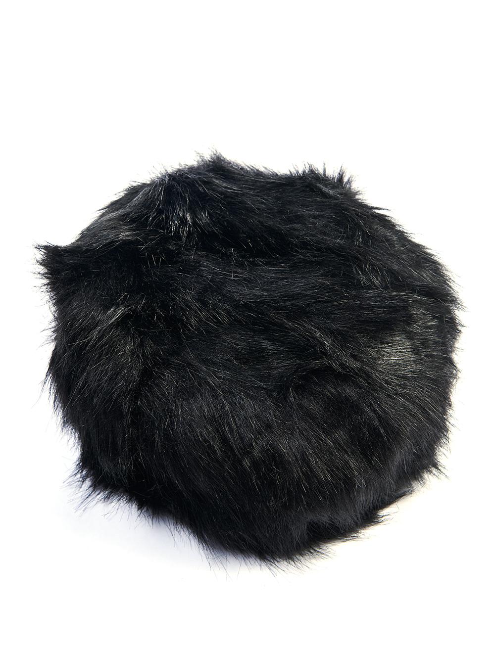 Save The Queen colbacco nero in eco pelliccia Moda