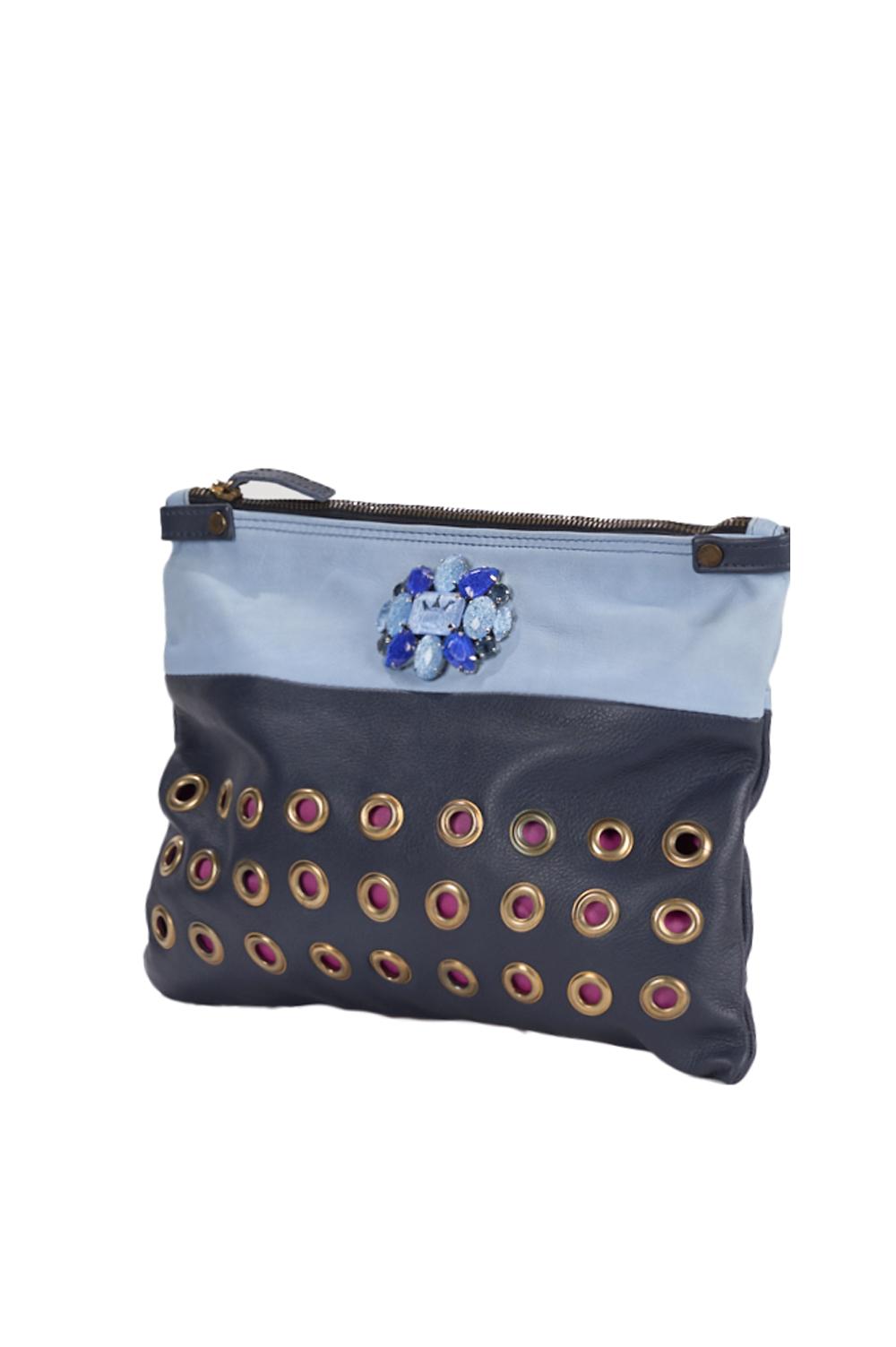Save The Queen Pochette in pelle celeste e blu Qualità Garantita
