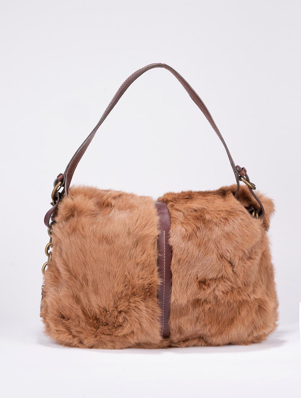 Save The Queen Borsa in lapin color biscotto Grandi sconti