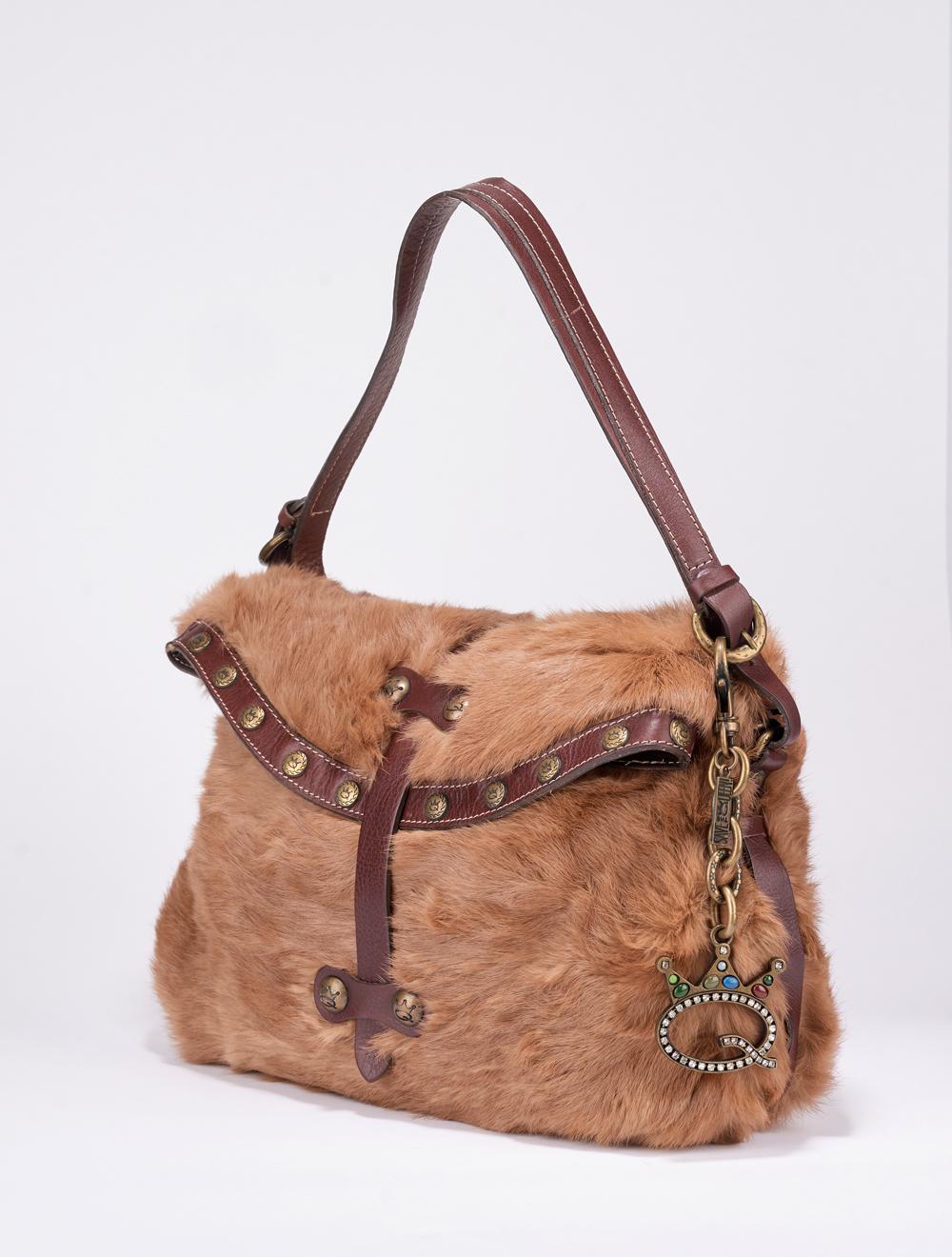 Save The Queen Borsa in lapin color biscotto Grandi sconti