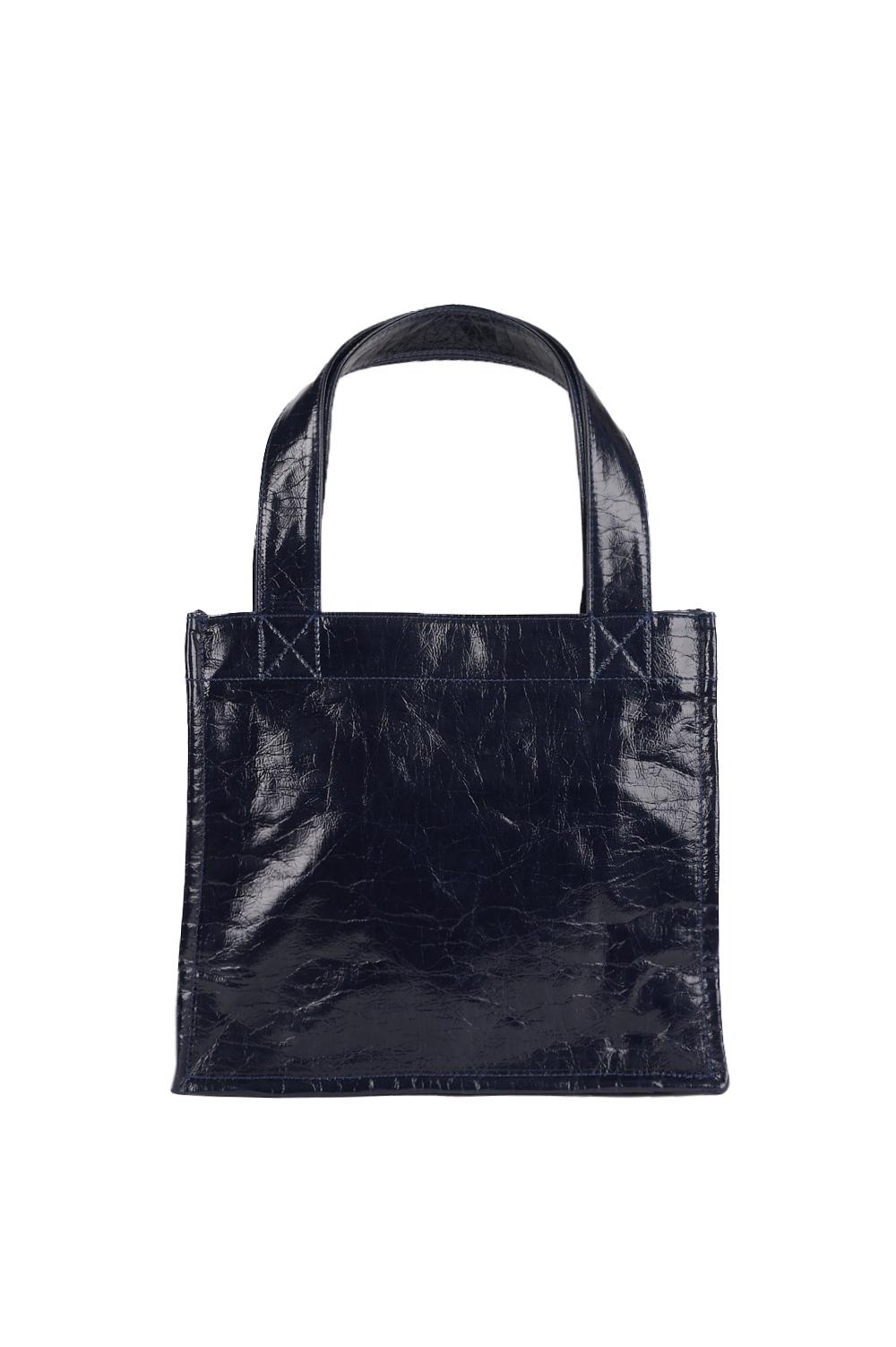 Save The Queen Borsa shopper blu scura in ecopelle con logo metallico Fino Al -60%