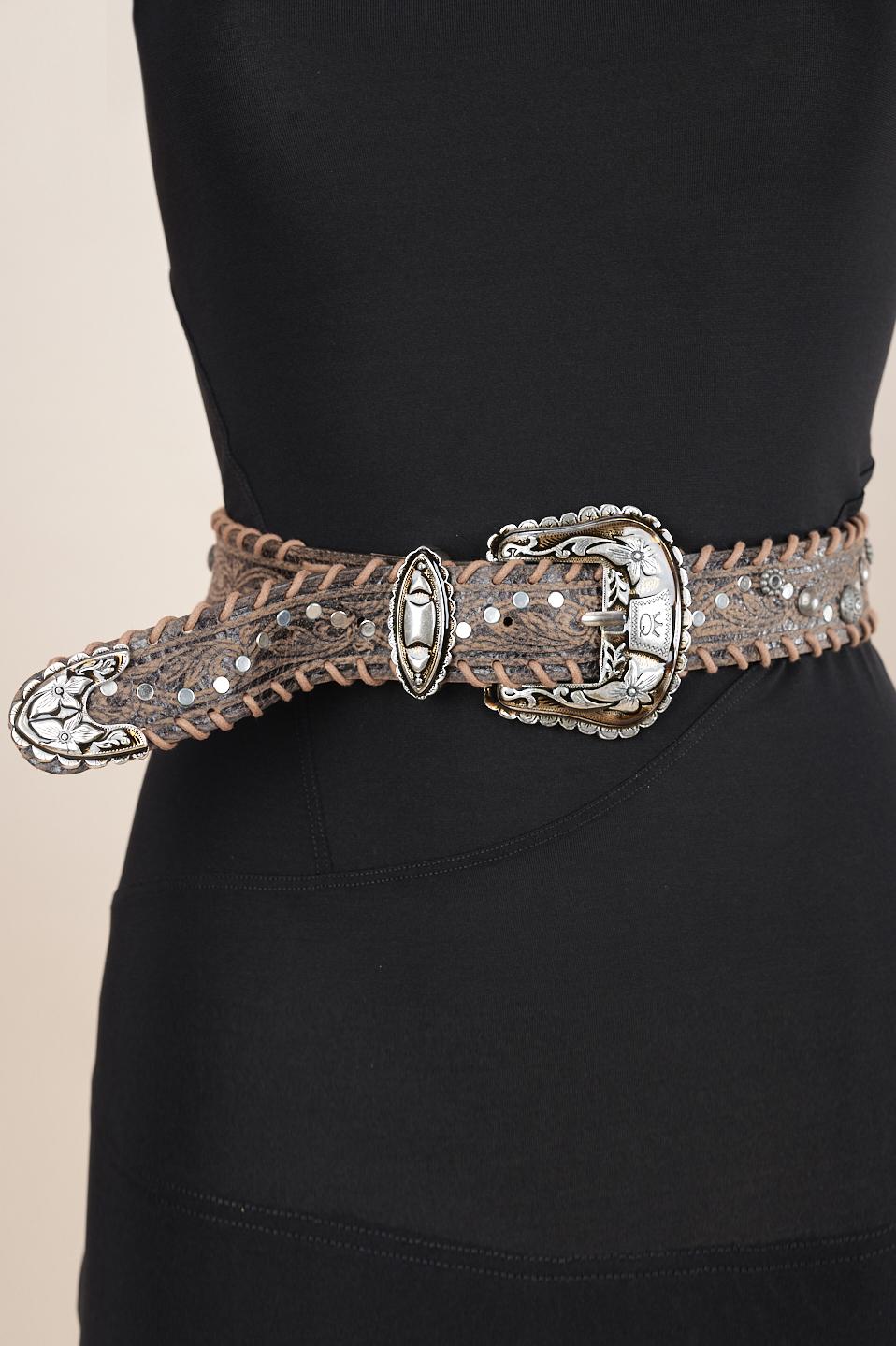 Save The Queen Cintura in pelle con fibbia in metallo