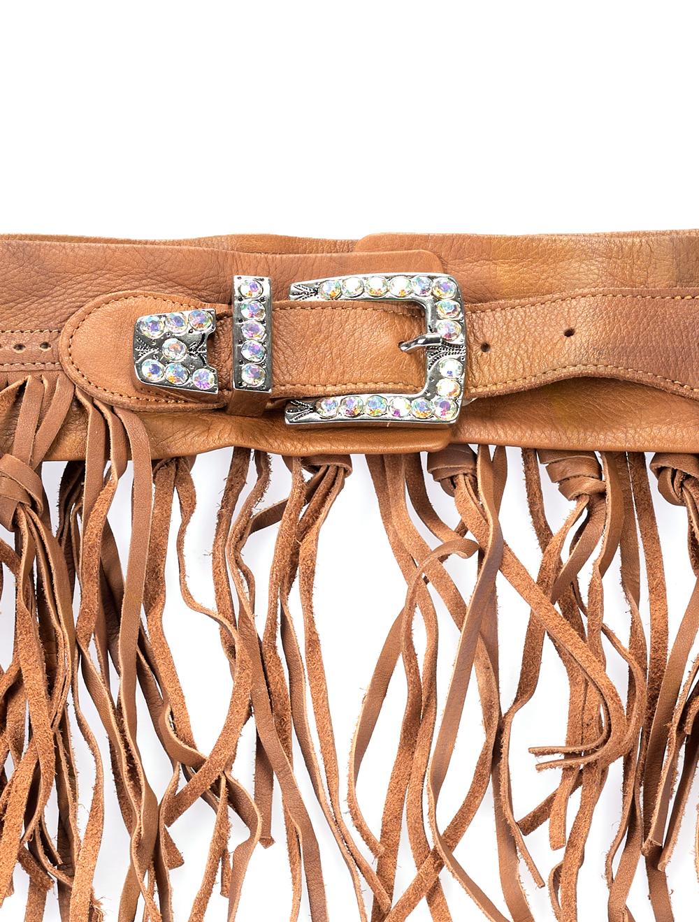 Save The Queen Cintura in pelle con fibbia in metallo e strass Sottocosto