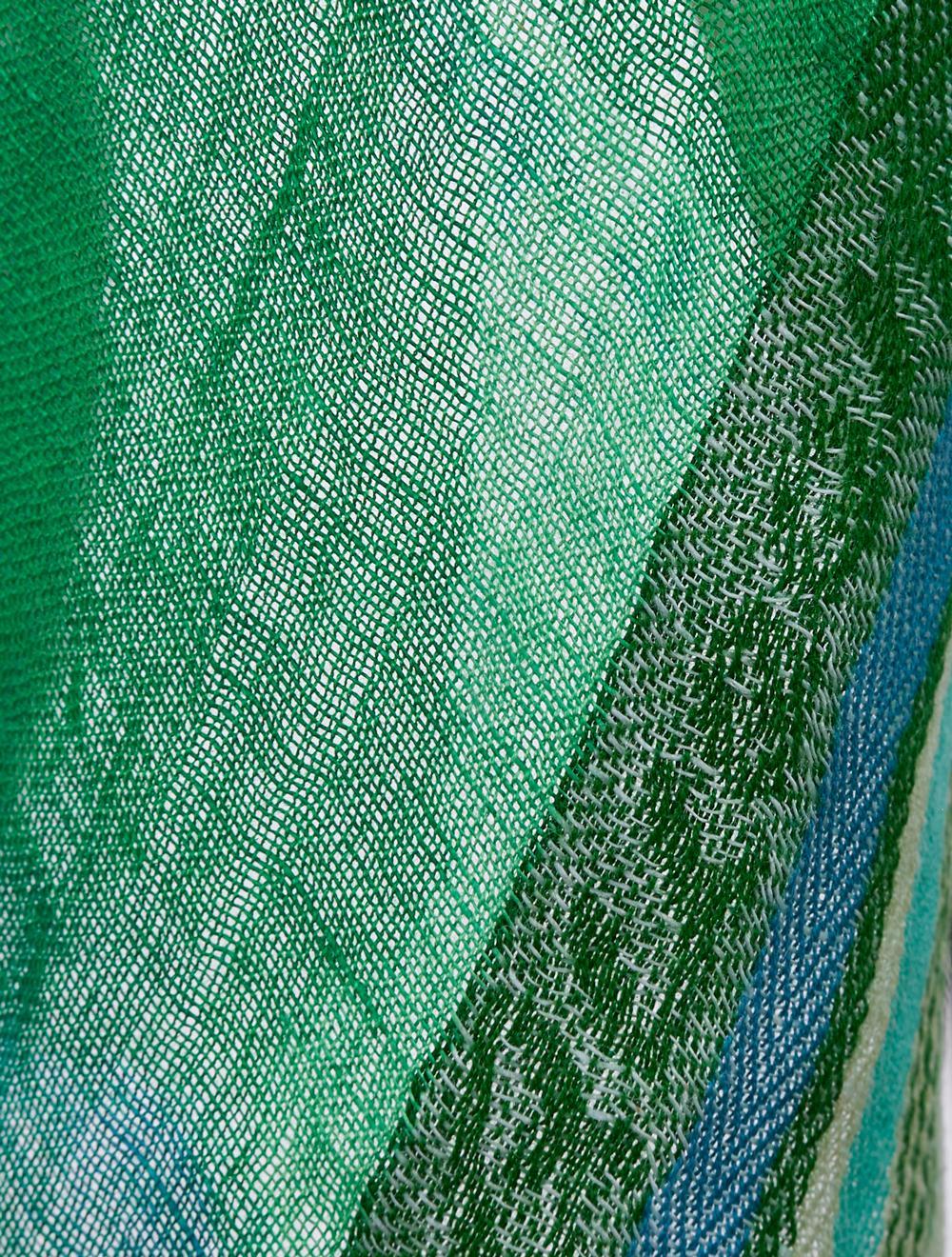 Save The Queen Stola con stampa verde in lino e modal Offerta
