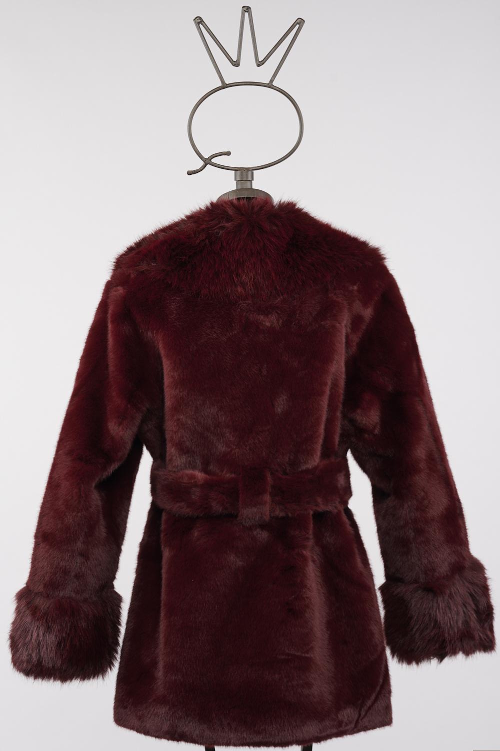 Save The Queen Ecopelliccia bordeaux con scollo a V Saldi