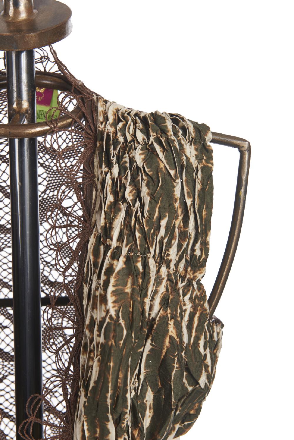 Save The Queen Gilet in seta plissettata stampata e pizzo elasticizzato Moda