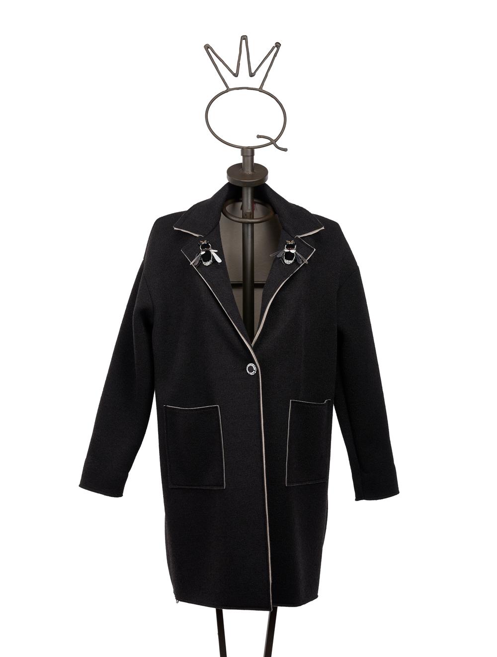 Save The Queen Cappotto corto nero con applicazioni Negozi Online