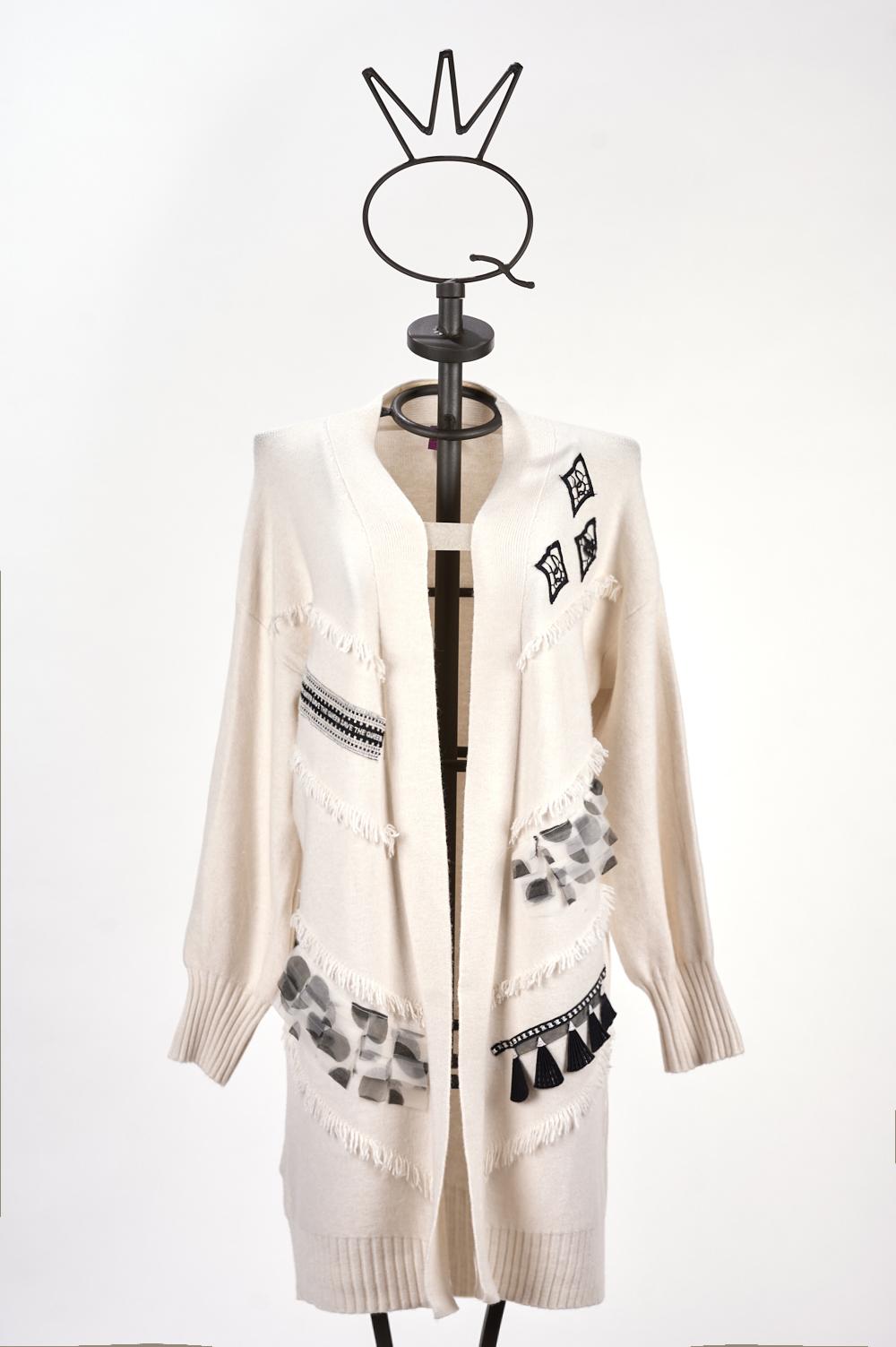 Save The Queen Cardigan lungo panna Shopping Online