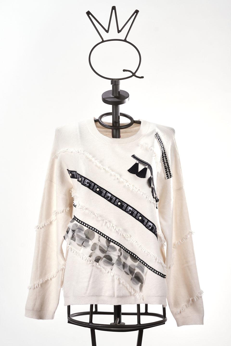 Save The Queen Maglia larga panna Prezzo Ridotto