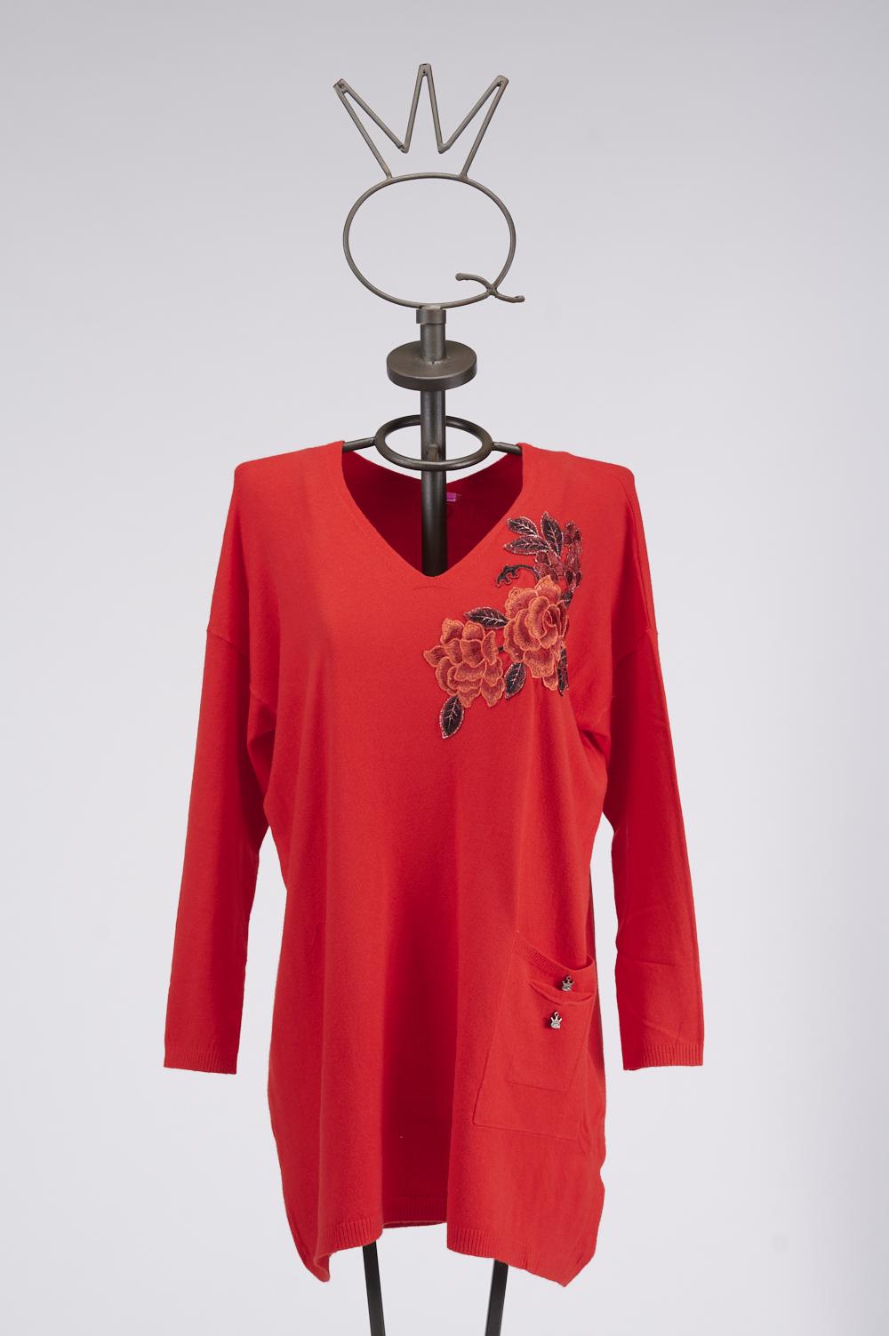 Save The Queen Maglia lunga con ricamo Sottocosto