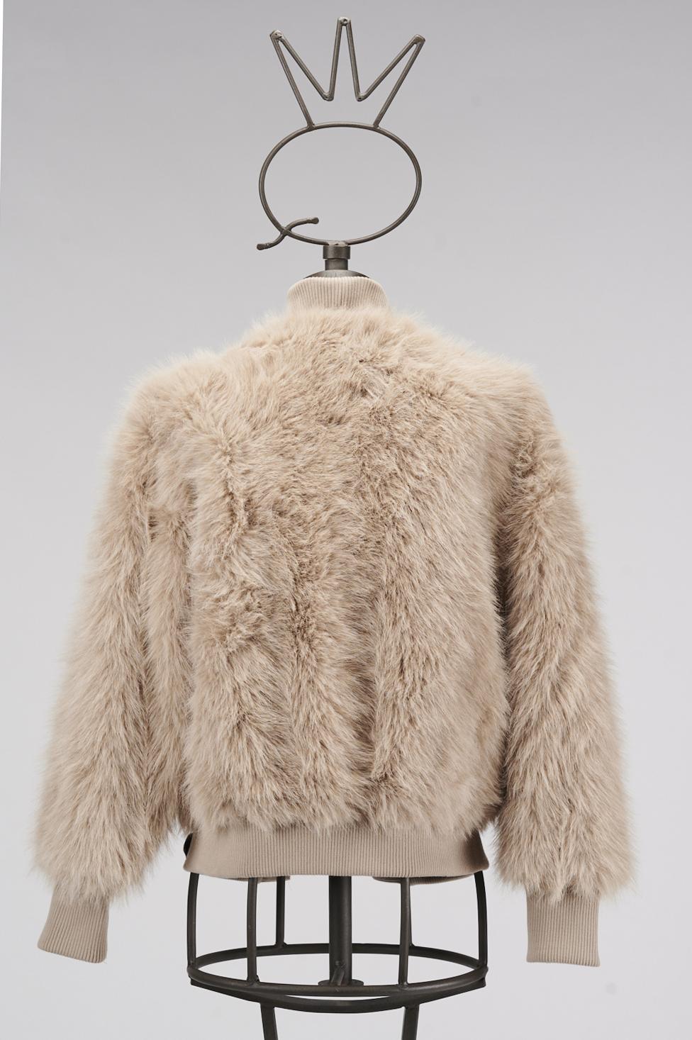 Save The Queen Giacchino in ecopelliccia beige Vendita Economica