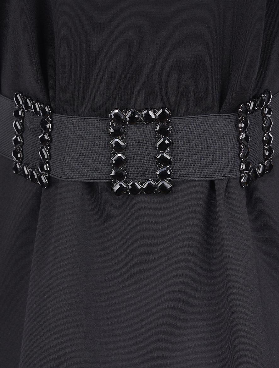 Save The Queen Abito nero con rouches e cinturone Economico