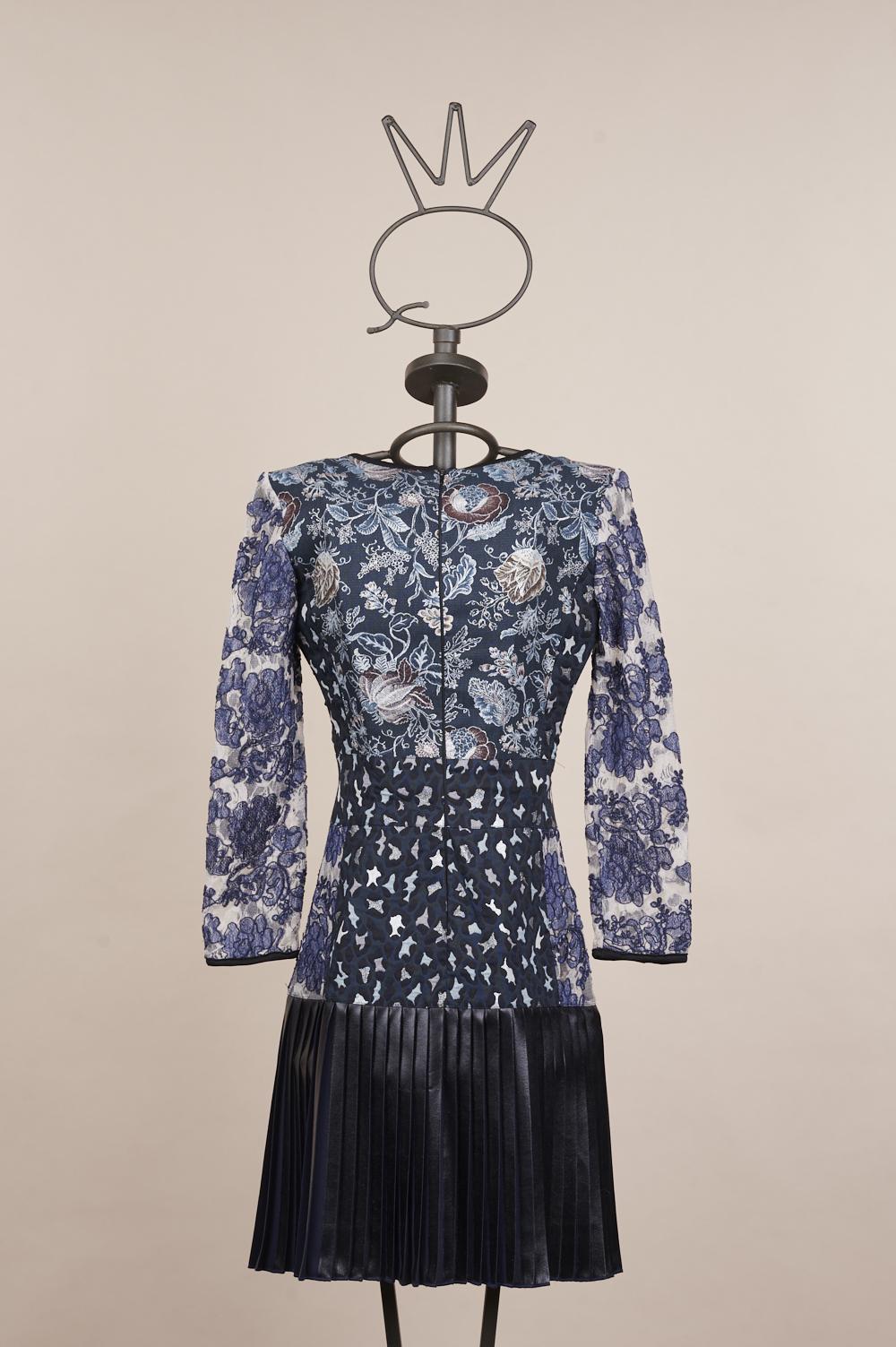 Save The Queen Vestito in jacquard e pizzo ricamato Online
