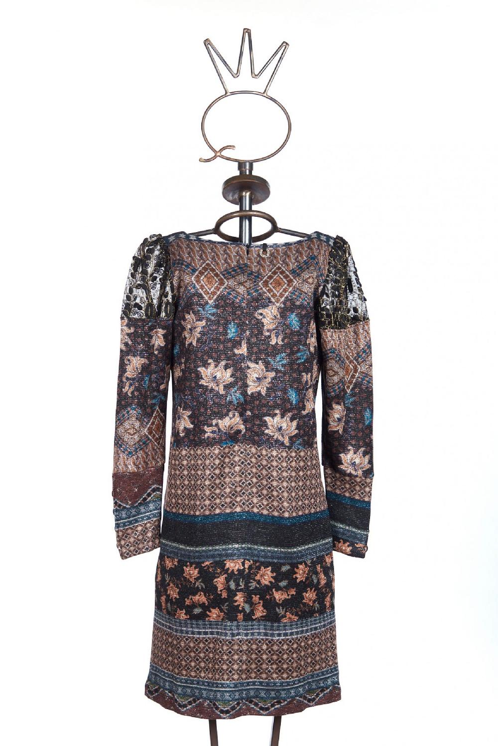 Save The Queen Vestito corto a fantasia con lurex Italy